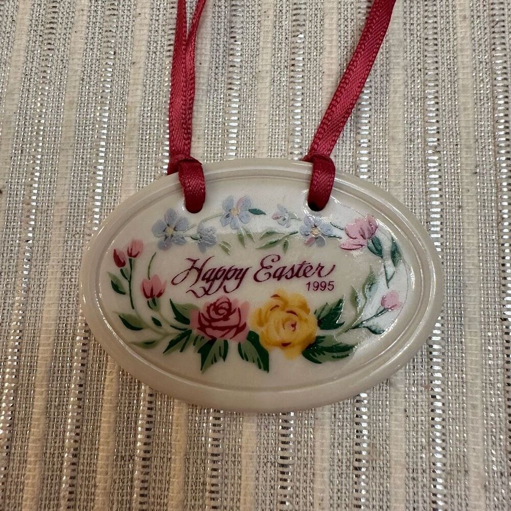 LONGABERGER lot of tie- on‎ Ceramic Vintage Hanging Ornaments 4 pieces - Picture 5 of 7